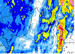 雨雲レーダ画面