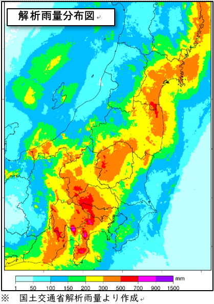 図2　総雨量（10月10日1時～13日24時）