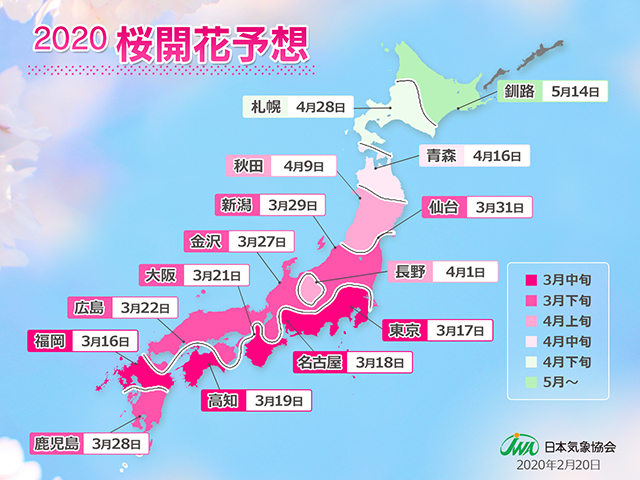 桜開花予想（第2回）