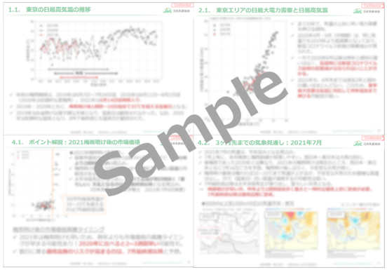 Sample of Power Market Trading Analysis Report (Tokyo area, released in the first week of July 2021)