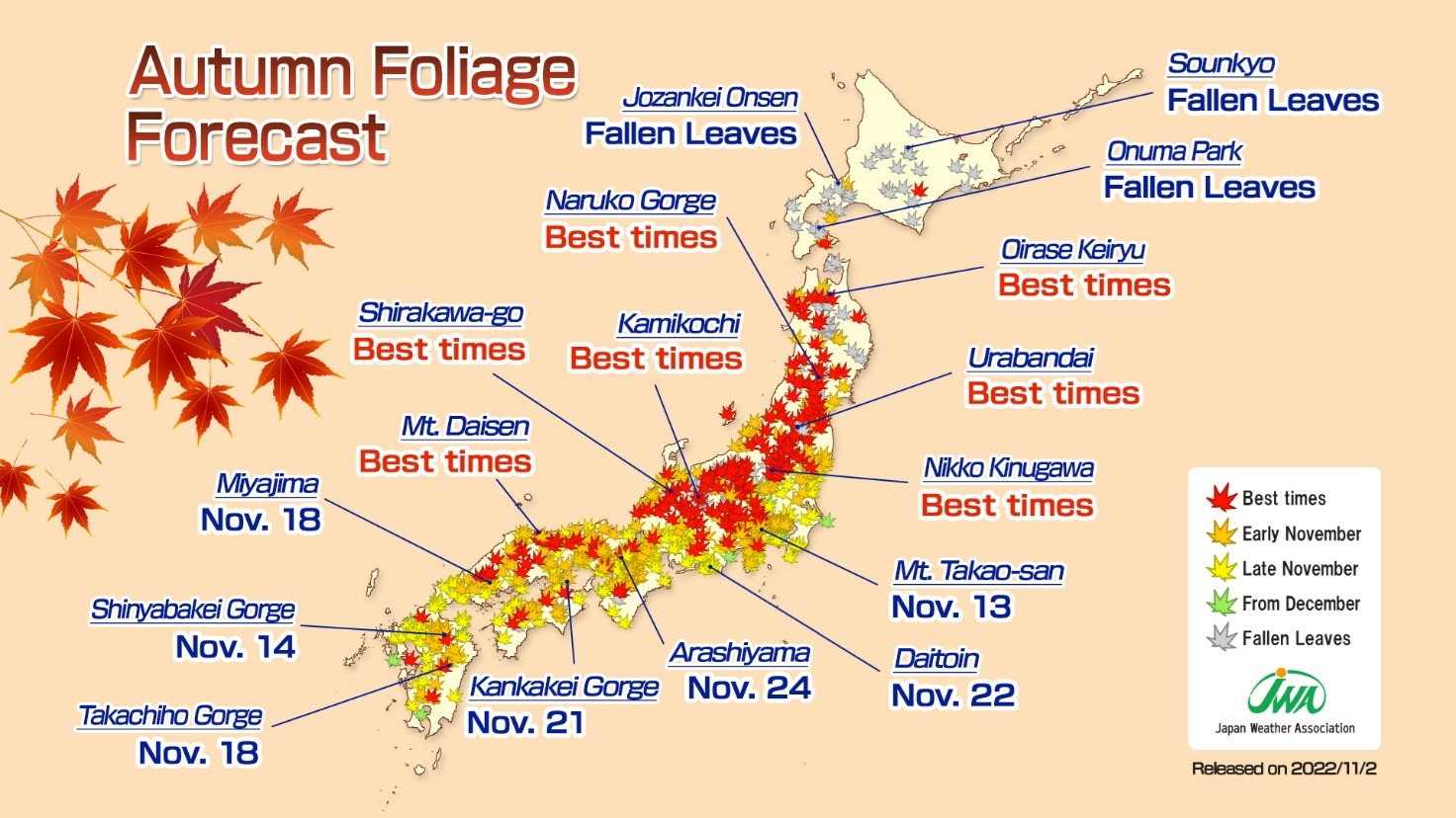 November Autumn Foliage Forecast 2022 Same as Usual Years or Slightly