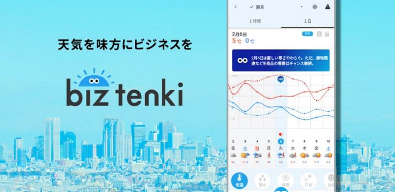 「biz tenki」アプリ 画面イメージ