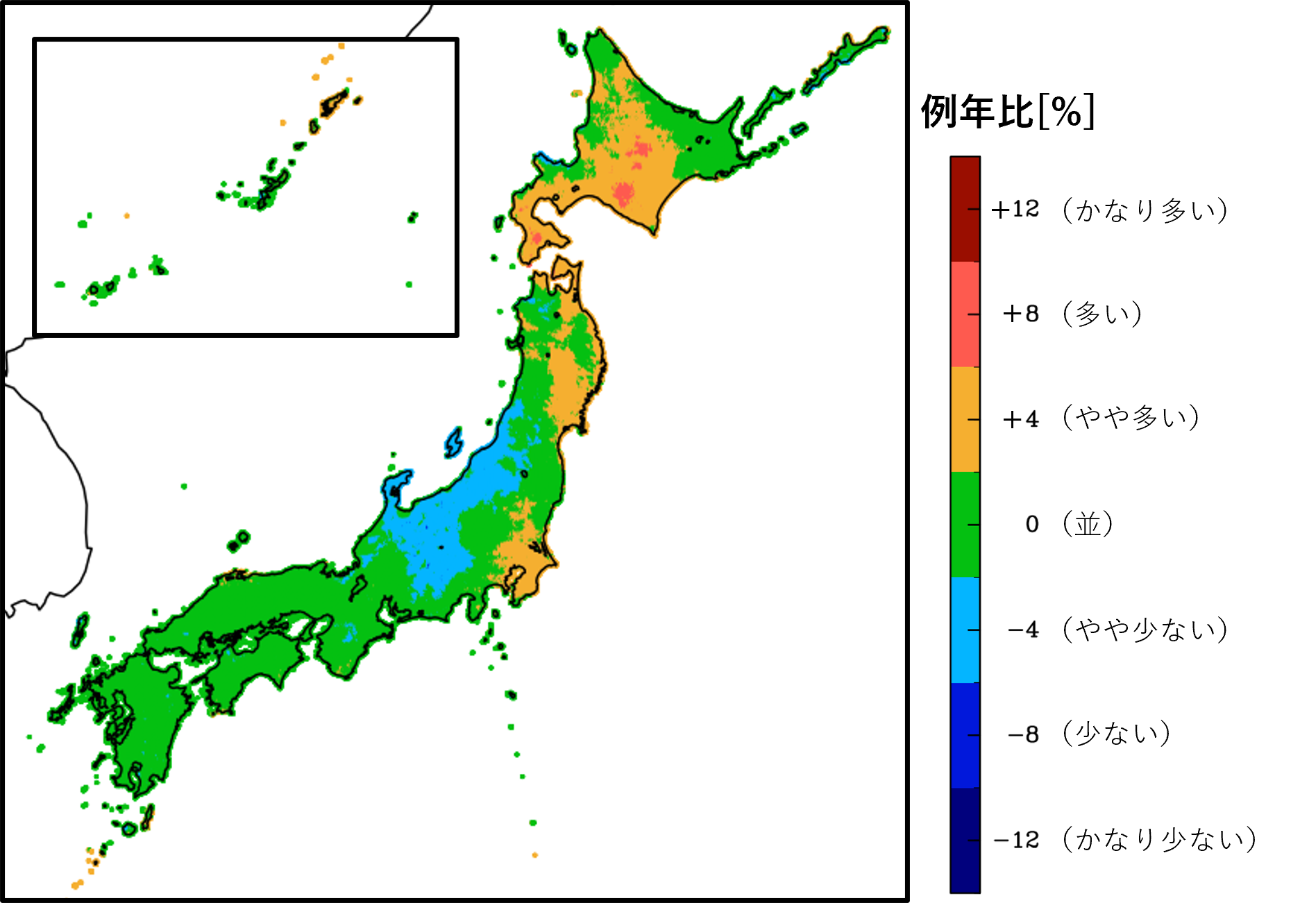 図2 2024年の日射量(例年比)