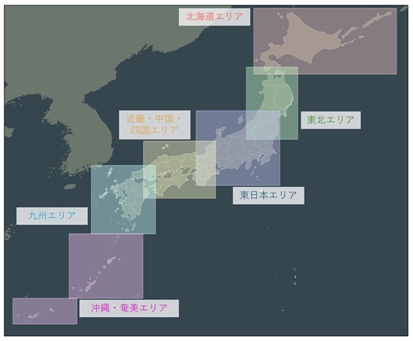 本レポートでのエリア区分