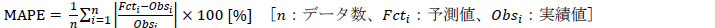 MAPE(平均絶対誤差率)