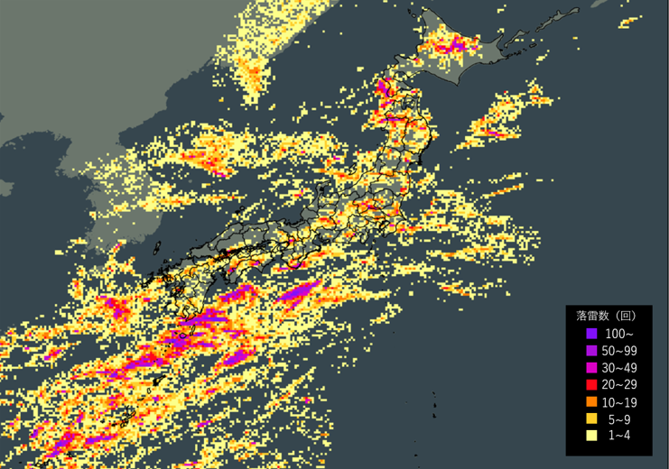 図1 2026年6月の落雷数