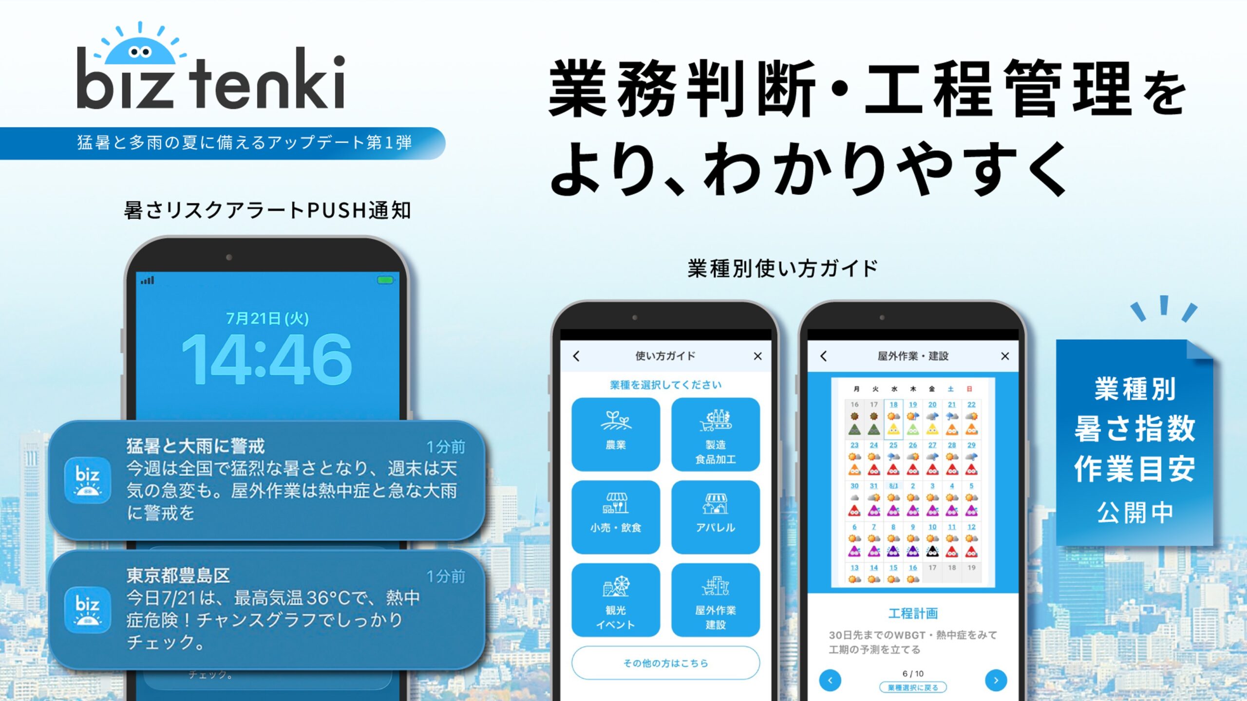 biz tenki 業務判断・工程管理をより、わかりやすく